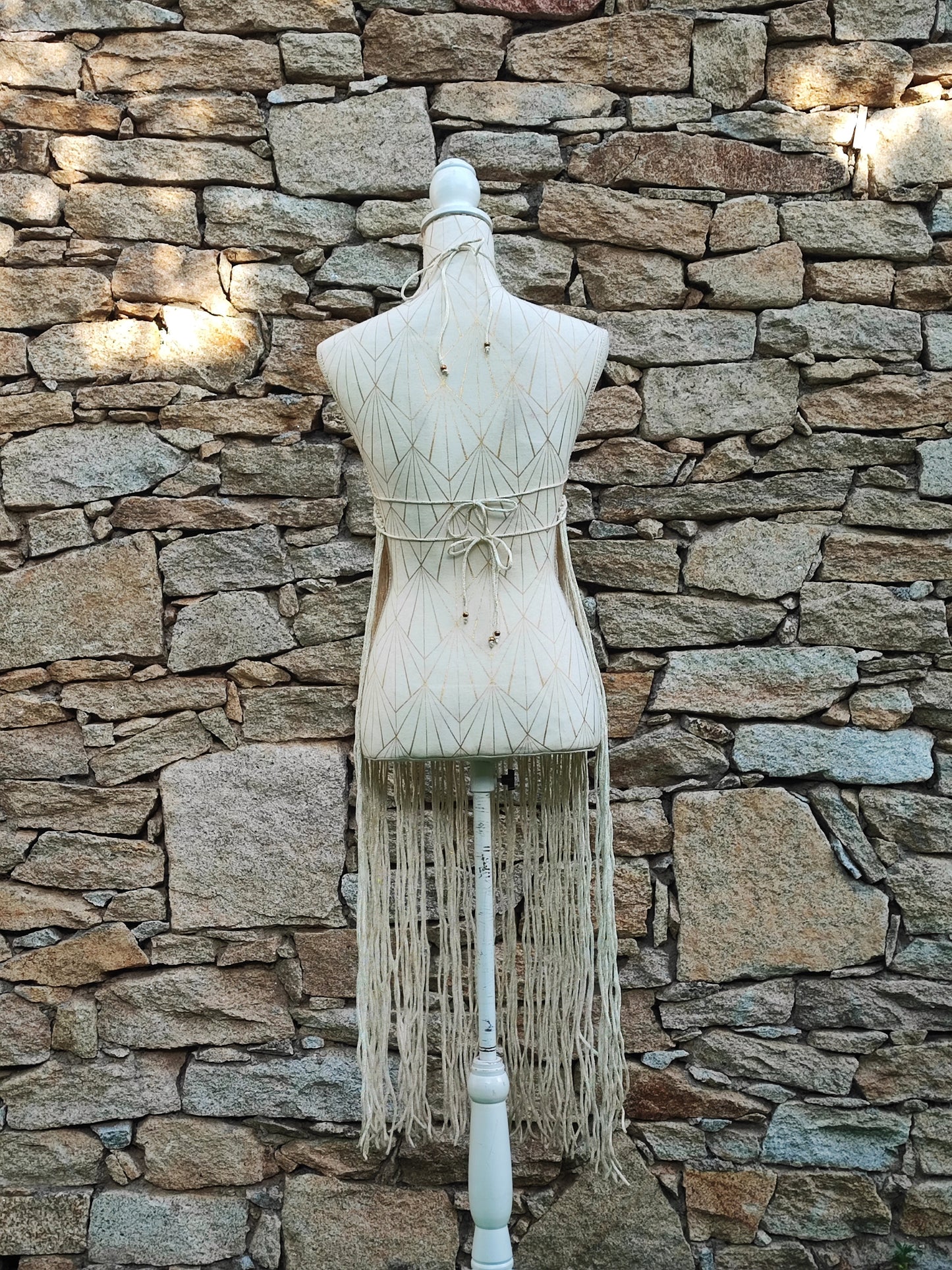 Ísis - Macramé dress with Moon Stone