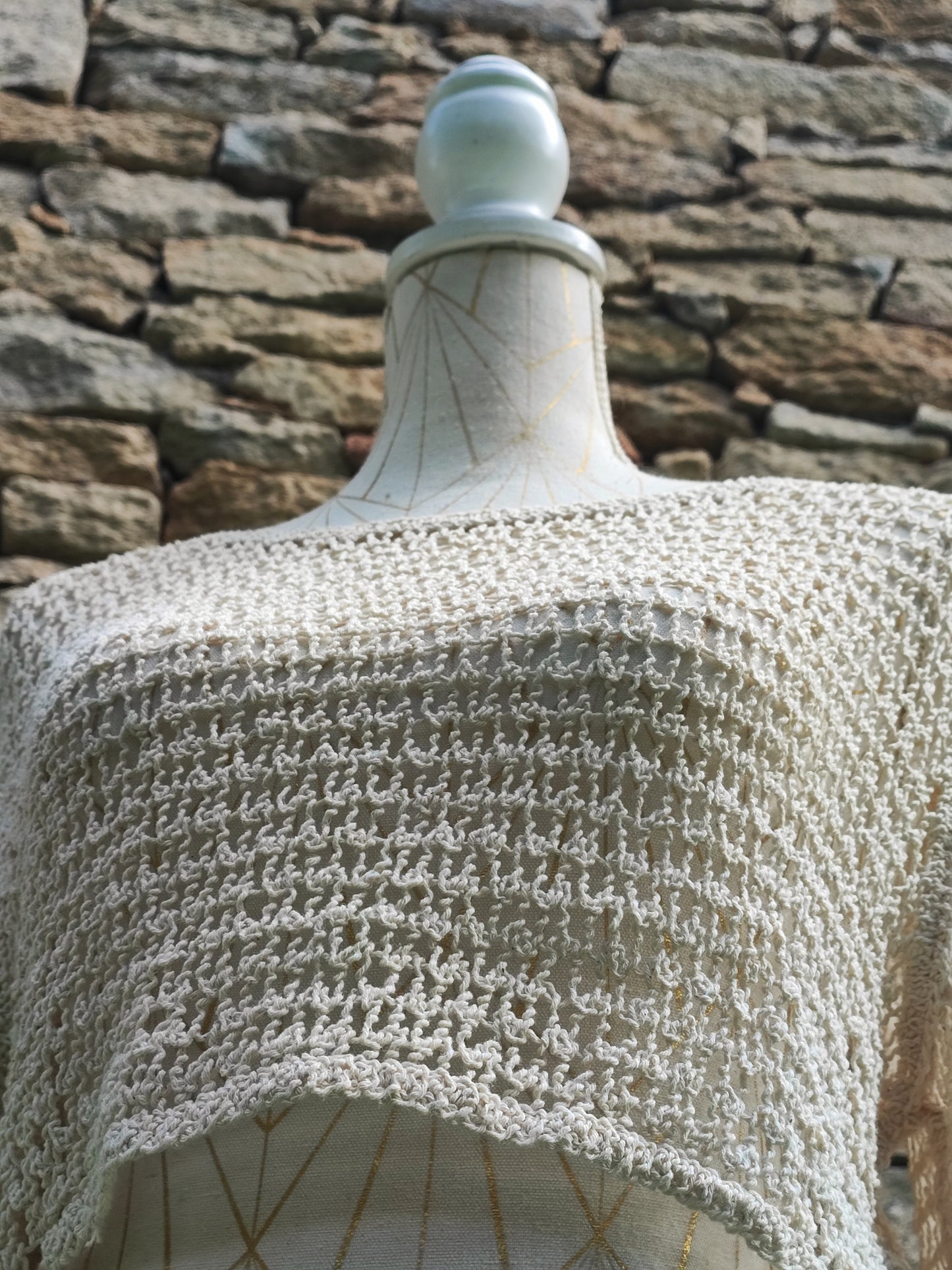 Long-sleeved crochet sweater