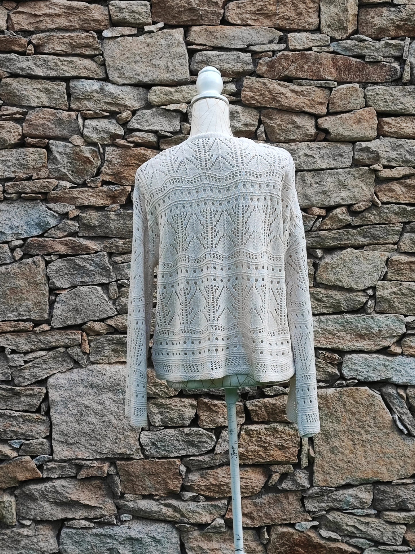 Long-sleeved crochet sweater